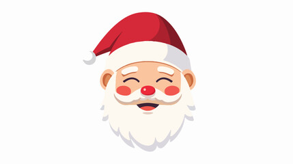 Santa claus head winking flat vector isolated