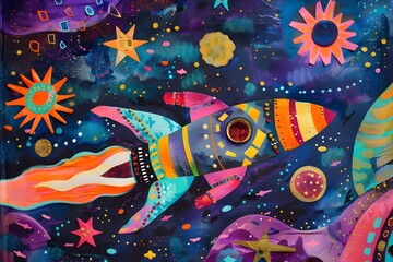 Vibrant seamless vector patterns featuring playful fish, twinkling stars, and festive Christmas motifs