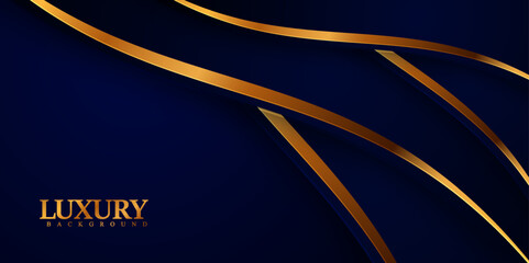 Luxury navy blue gold background banner