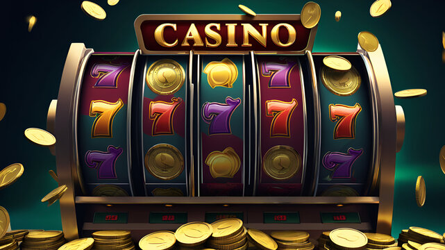 Casino slots machine winner jackpot fortune of luck 777 win banner vector
