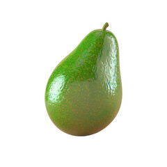 A close up of a green pear on a Transparent Background