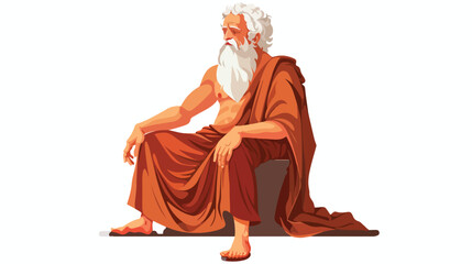 Ancient Greek philosopher on white background