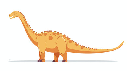 Brachiasaurus isolated on white background flat