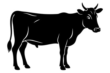Cow Silhouette Vector logo Art, Icons, and Graphics vector illustration