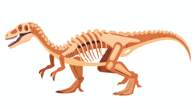 Dinosaur fossil flat vector isolated on white
