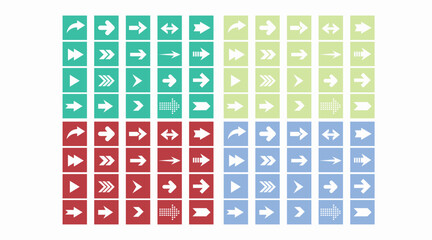 Arrows Icon Set. Vector isolated editable set of different color and shape arrows