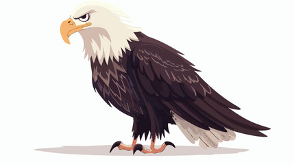 Eagle posing on white background flat vector isolated
