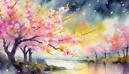 桜、春の背景イラスト - obrazy, fototapety, plakaty