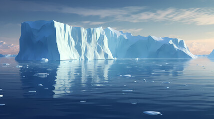 View of icebergs and beautiful transparent sea