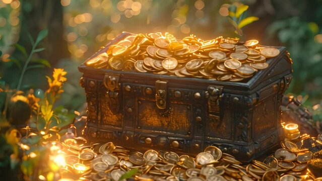 treasure chest filled with gold, discovery of an old chest
