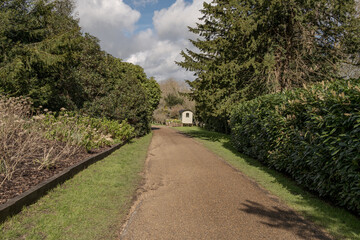 Sunny walk around Petworth House gardens, West Sussex, England, April 2024