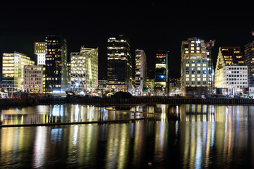 Fototapeta na wymiar Oslo night skyline, Norway