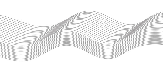 Curved wave lines pattern on white background. Wave striped lines pattern for backdrop, wallpaper template. Simple curved lines with stripes texture. Striped background, vector illustration in eps 10.