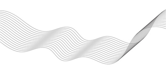 Curved wave lines pattern on white background. Wave striped lines pattern for backdrop, wallpaper template. Simple curved lines with stripes texture. Striped background, vector illustration in eps 10.