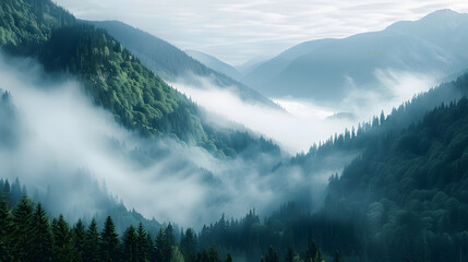Foggy mountains