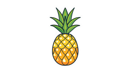 Queen Pineapple Flat Logo vector on transparent background.
