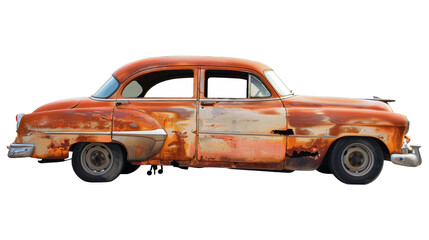  Classic Vintage Car Isolated on Transparent Background - obrazy, fototapety, plakaty