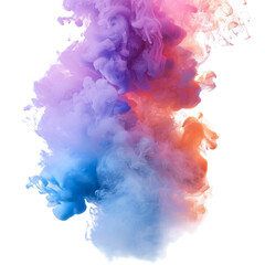 Gradient vibrant color splash on transparent background