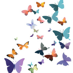 Fototapeta na wymiar Paper Cut Style of butterflies On transparent background