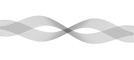 Abstract vertical wavy stripes on white background isolated. Wave of lines circle ring.  Vector illustration in EPS 10.