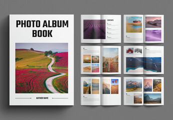 Photo Album Book Template - obrazy, fototapety, plakaty