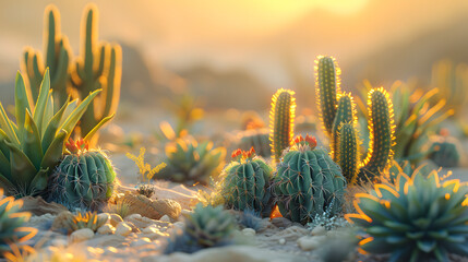 Desert Darling finding oases with instant plant growth - obrazy, fototapety, plakaty