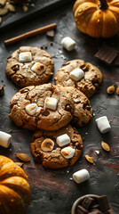 pumpkin cookies with marshmallows