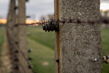 View of Auschwitz concentration camp in Oswiecim, a complex of concentration and extermination camps operated by Nazi Germany in occupied Poland
