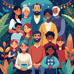 Inclusive Family Celebration: Diverse Gathering