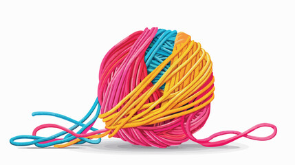 Ball of knitting threads icon graphics long elongated