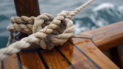 Close Up of Rope on Boat