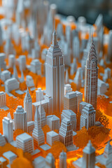 Papierschnitt einer Stadtsilhouette