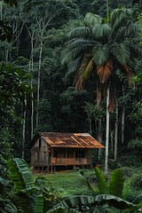 Small House in the Middle of Forest