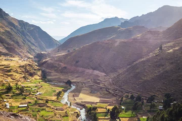 Deurstickers Fields in Peru © Galyna Andrushko