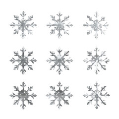 Naklejka na ściany i meble Snowflakes close-up on Transparent Background