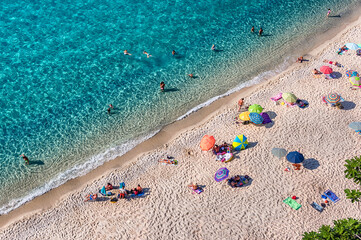 View over the main beach in Tropea, Calabria, Italy
