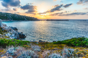 Scenic sunset over the sea, Santa Teresa Gallura, Sardinia, Italy