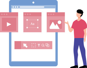 Guy looking at web settings.