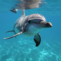 Series - Curious dolphin dives close to the surface | Animal-Portrait