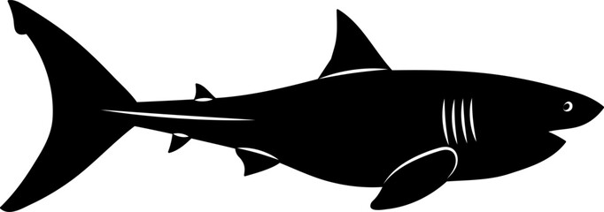 tuna fish silhouette on white background vector
