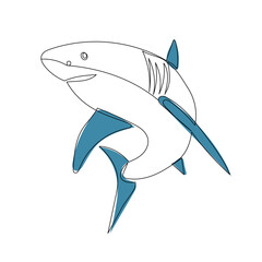 shark sketch on white background vector