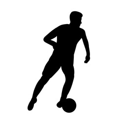 man playing football silhouette on white background vector
