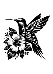 Hummingbird Flowers Svg File | Floral Svg | Hummingbird clipart | Hummingbird SVG | Hummingbird Silhouette