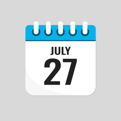 Icon page calendar day - 27 July