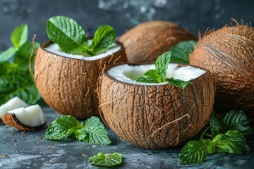 Fresh coconut professional advertising food photography