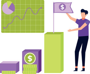 The boy set a business goal.