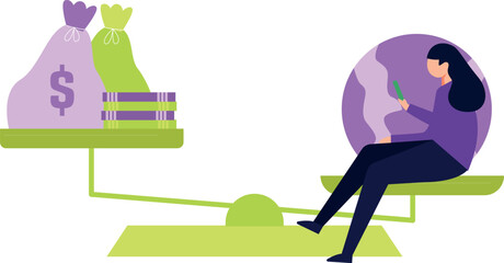 The girl is on the income scale