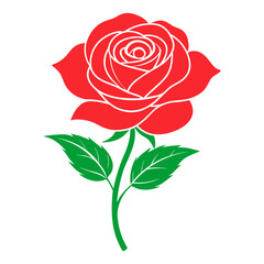 Red rose flower SVG file transparent background