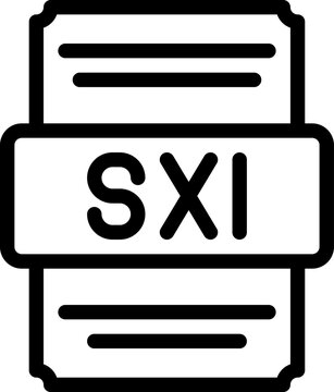 Sxi icons file type. spreadsheet files document icon with outline design. vector illustration