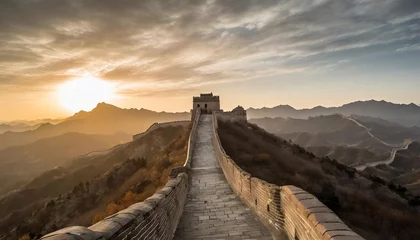 Papier Peint photo Lavable Mur chinois the great wall of china